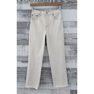 Abercrombie & Fitch The ‘90s Straight Ultra High Rise Jeans Cream Womens Size 26